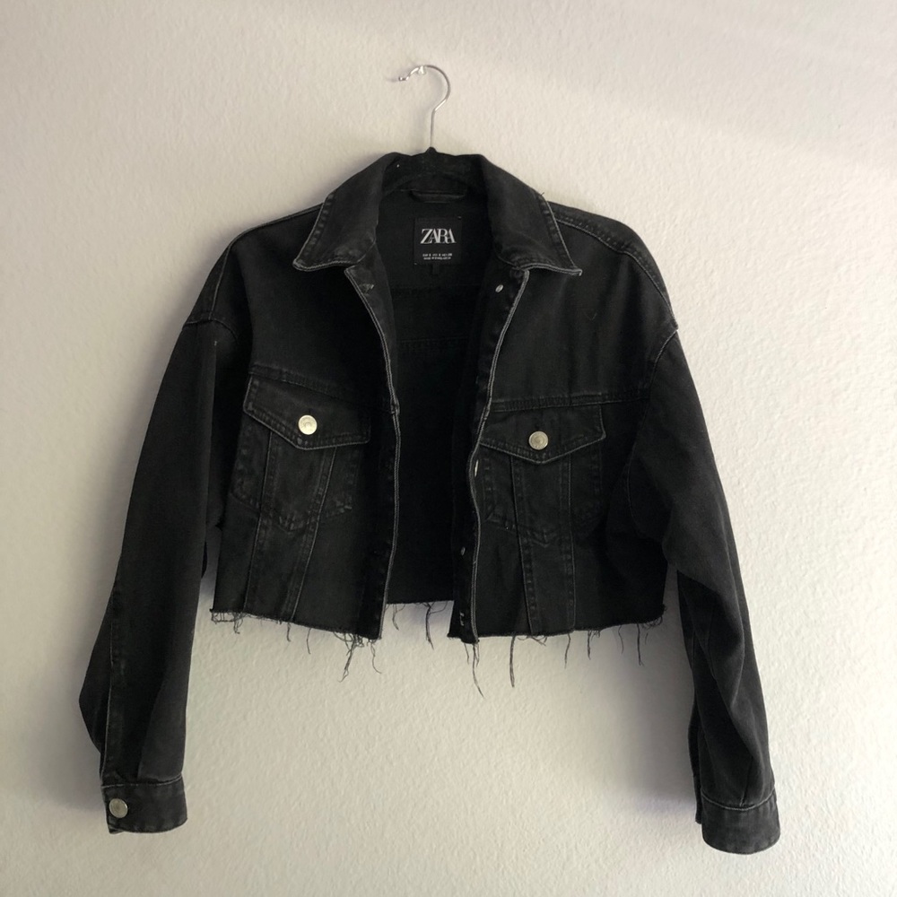 Zara cropped denim jacket